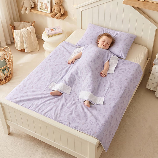 Ownkoti Lavender Bloom Quilted Cotton Baby Blanket - Purple - Twin(59" × 79") - image 0