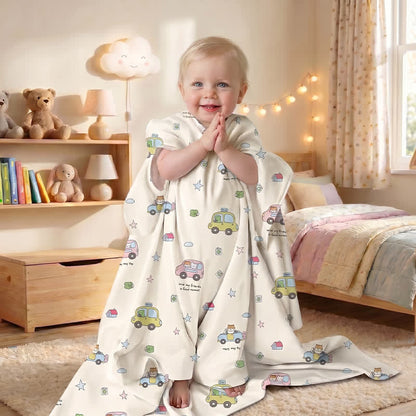 Ownkoti Cotton Gauze Little Cars Kick-Proof Baby Blanket - image 1