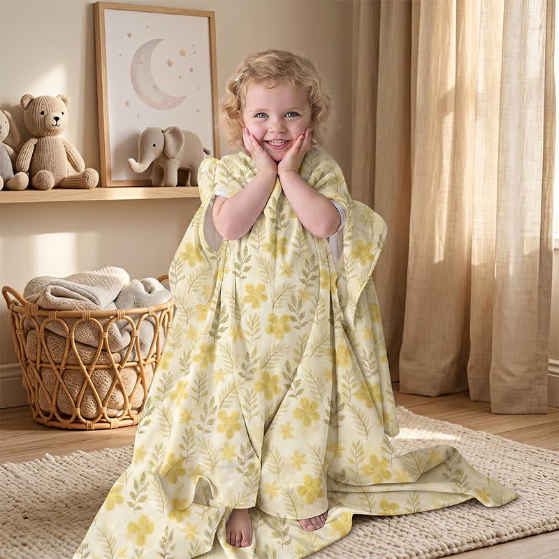 Ownkoti Yellow Floral Cotton Quilted Baby Quilt - image 1