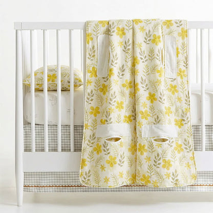 Ownkoti Yellow Floral Cotton Quilted Baby Quilt - image 4