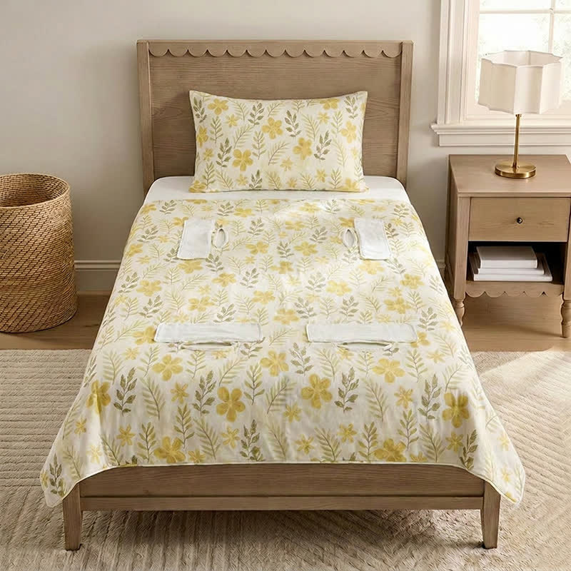 Ownkoti Yellow Floral Cotton Quilted Baby Quilt - image 2