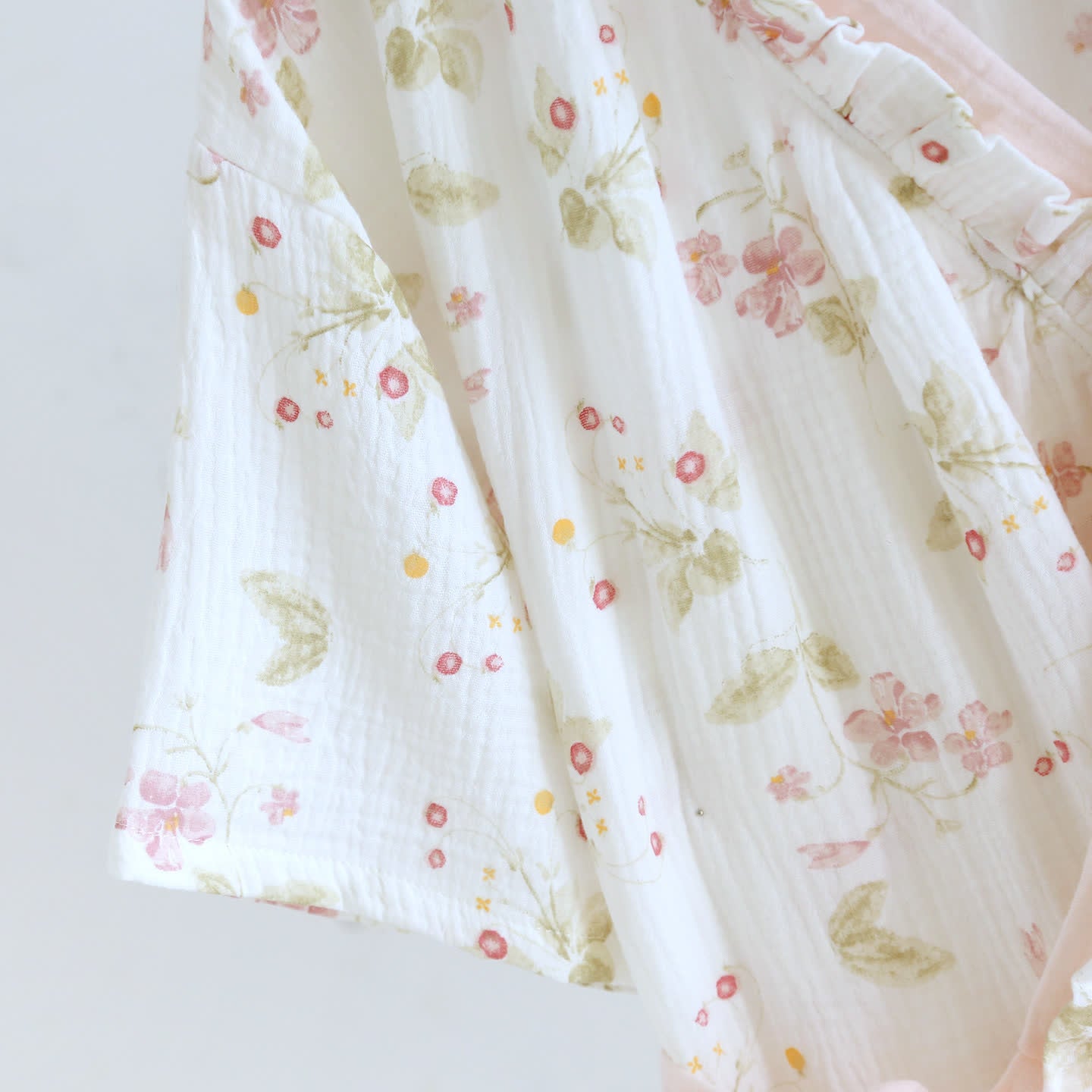 Ownkoti Floral Cotton Gauze Ruffle Kimono Nightgown - image 6