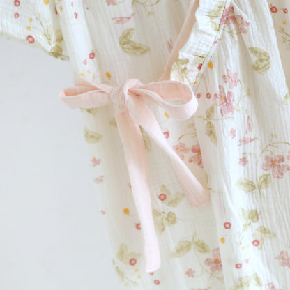 Ownkoti Floral Cotton Gauze Ruffle Kimono Nightgown - image 7