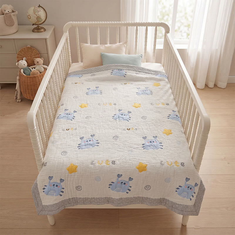Ownkoti Blue Crab Lyocell Quilted Baby Quilt - image 2