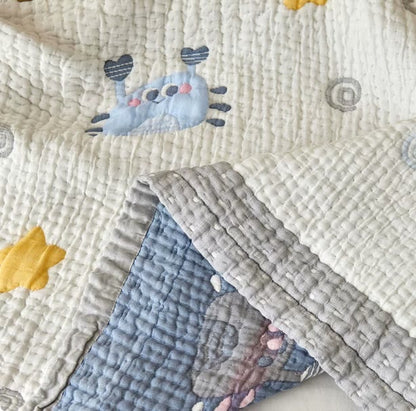 Ownkoti Blue Crab Lyocell Quilted Baby Quilt - image 5