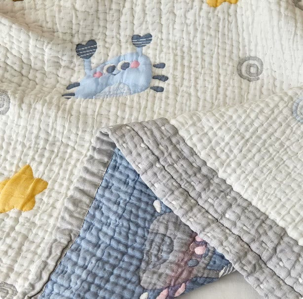 Ownkoti Blue Crab Lyocell Quilted Baby Blanket - image 5