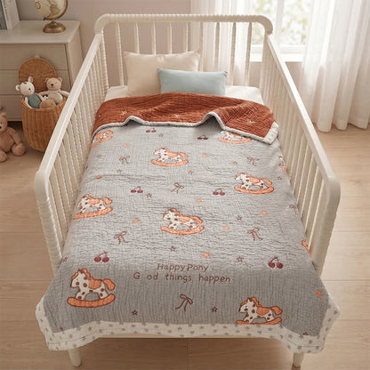Ownkoti Happy Pony Lyocell Cooling Quilted Baby Blanket - image 2