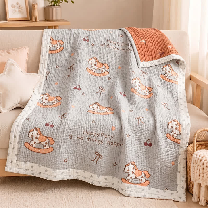 Ownkoti Happy Pony Lyocell Cooling Quilted Baby Blanket - image 1