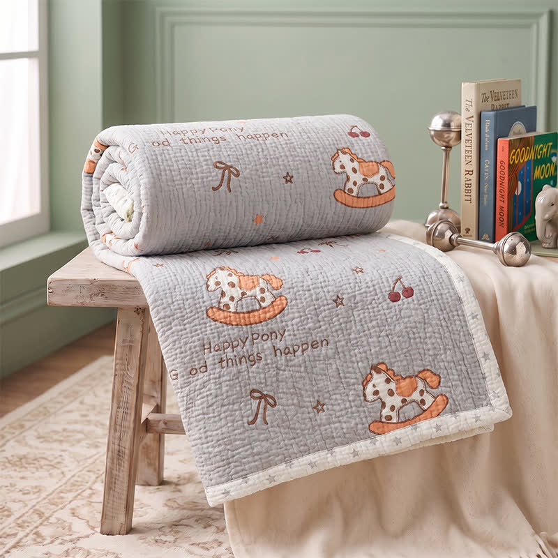 Ownkoti Happy Pony Lyocell Cooling Quilted Baby Quilt - image 3
