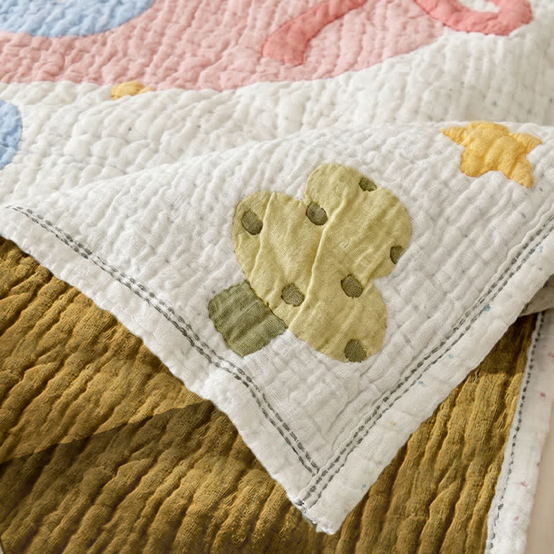 Ownkoti Pastel Elephant Lyocell Quilted Baby Quilt - image 5