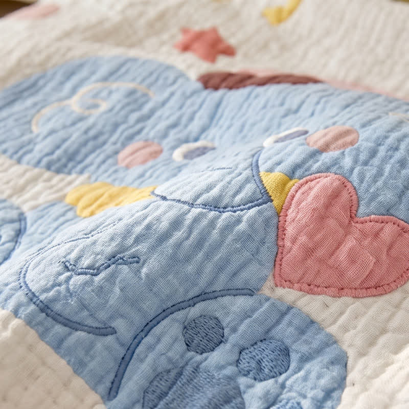 Ownkoti Pastel Elephant Lyocell Quilted Baby Quilt - image 4