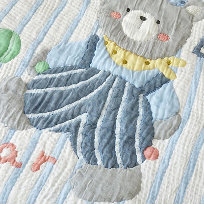 Ownkoti Striped Bear Lyocell Quilted Baby Blanket - image 5