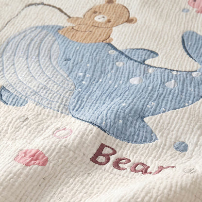 Ownkoti Whale and Bear Lyocell Quilted Baby Quilt - image 5