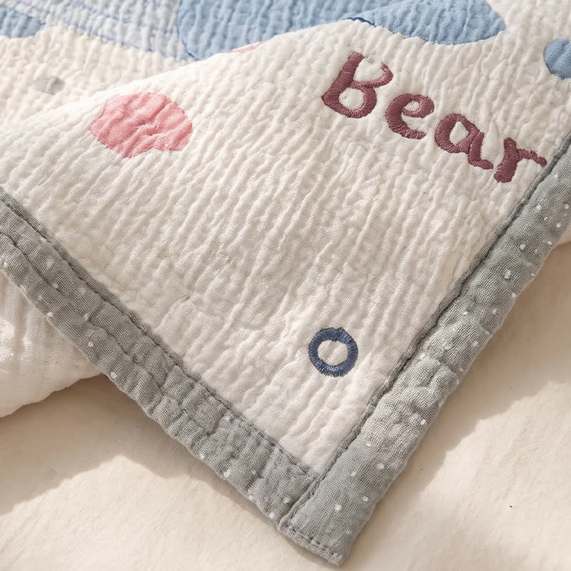 Ownkoti Whale and Bear Lyocell Quilted Baby Quilt - image 4
