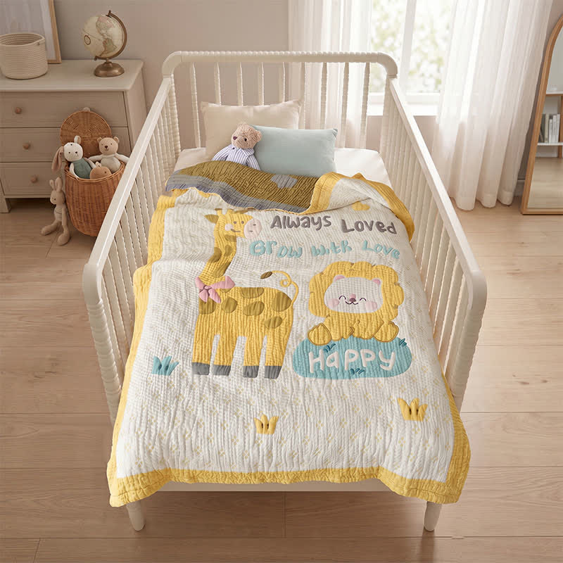 Ownkoti Giraffe and Lion Lyocell Quilted Baby Quilt - image 2