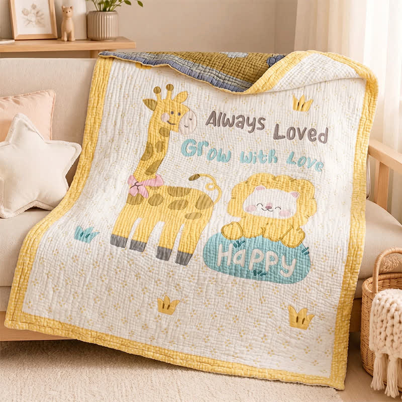 Ownkoti Giraffe and Lion Lyocell Quilted Baby Quilt - image 1