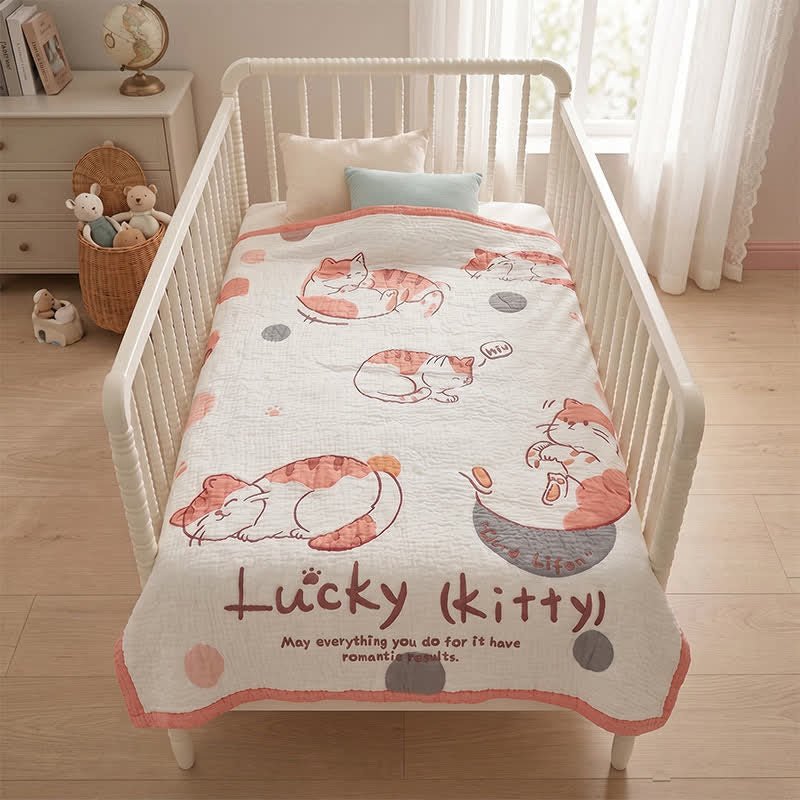 Ownkoti Lucky Kitty Lyocell Quilted Baby Quilt - image 2