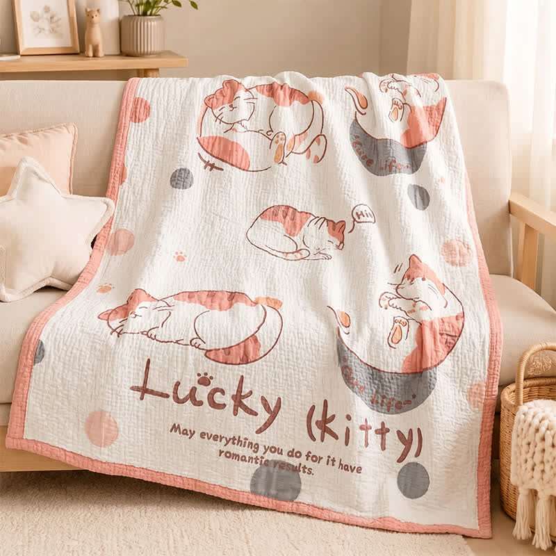 Ownkoti Lucky Kitty Lyocell Quilted Baby Quilt - image 1