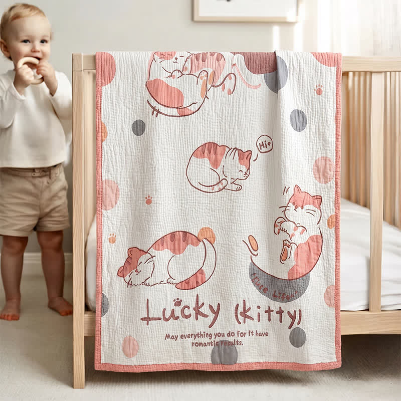 Ownkoti Lucky Kitty Lyocell Quilted Baby Quilt - image 3