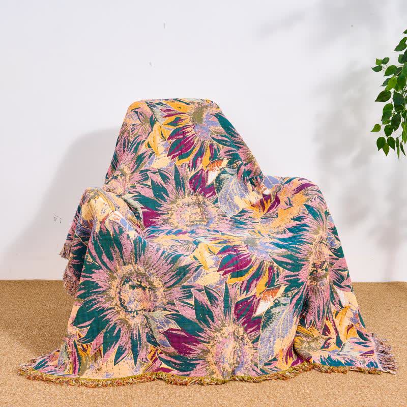 Ownkoti Boho Sunflower Cotton Gauze Bedspread Quilt - image 6