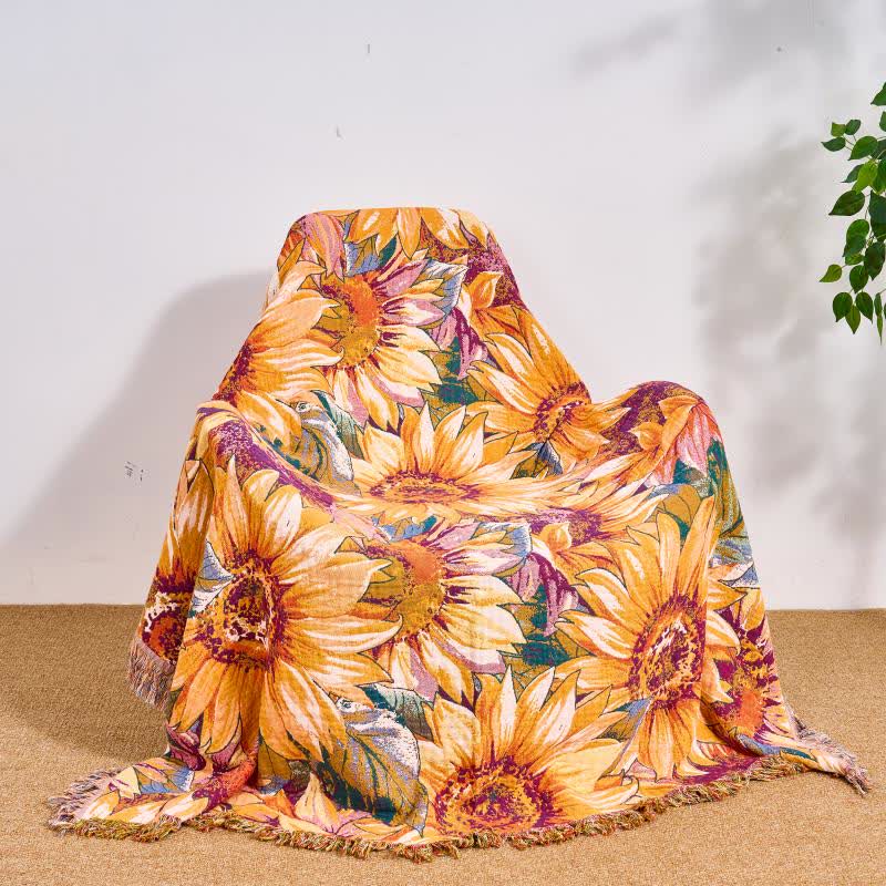 Ownkoti Boho Sunflower Cotton Gauze Bedspread Quilt - image 5