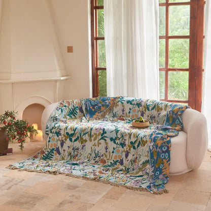 Ownkoti Muslin Botanical Tassel Reversible Blanket Quilt - image 4