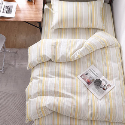 Ownkoti  Pastel Stripe Twin XL Dorm Bedding Set - Twin XL - Yellow - 5-Piece Complete Set - image 0