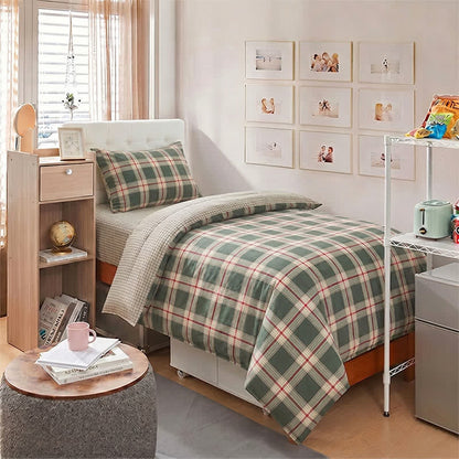 Ownkoti Heritage Plaid Twin XL Dorm Bedding Set - Twin XL - Green - 3-Piece Duvet Set - image 0