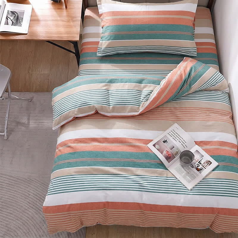 Ownkoti Coral Teal Stripe Twin XL Bedding Set - image 2