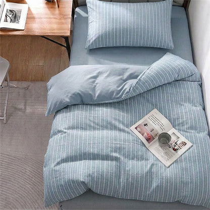 Ownkoti Nordic Stripe Cotton Twin XL Bedding Set - Twin XL - Blue - 3-Piece Duvet Set - image 0