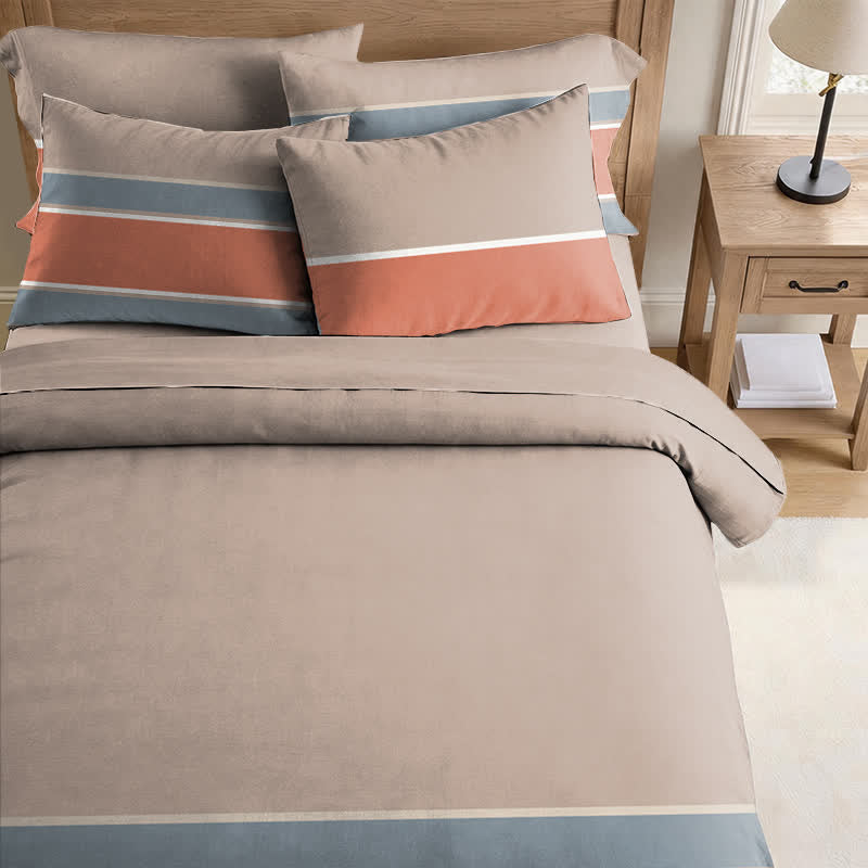 Ownkoti Earth Tone Striped Twin XL Bedding Set - image 1