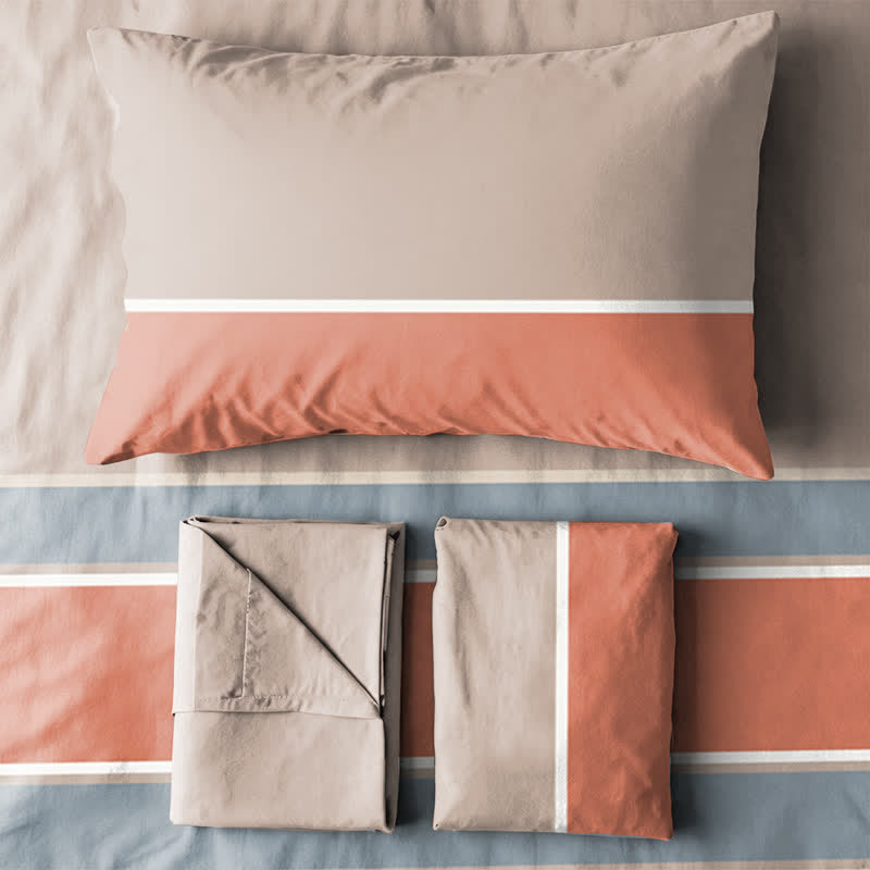 Ownkoti Earth Tone Striped Twin XL Bedding Set - image 3