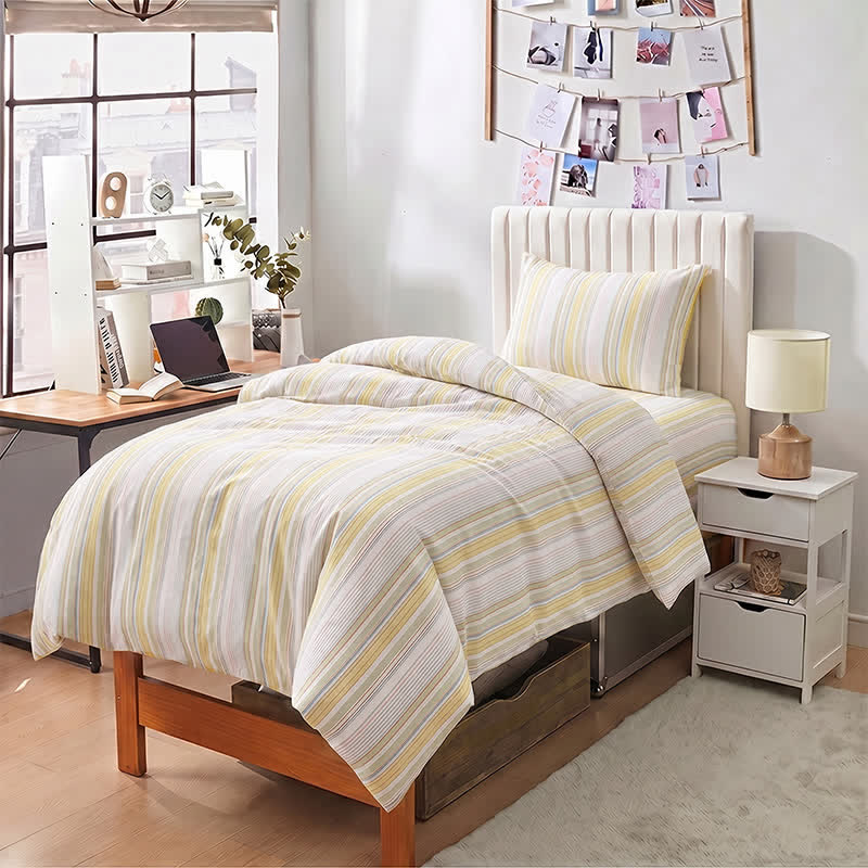 Ownkoti  Pastel Stripe Twin XL Dorm Bedding Set - image 1