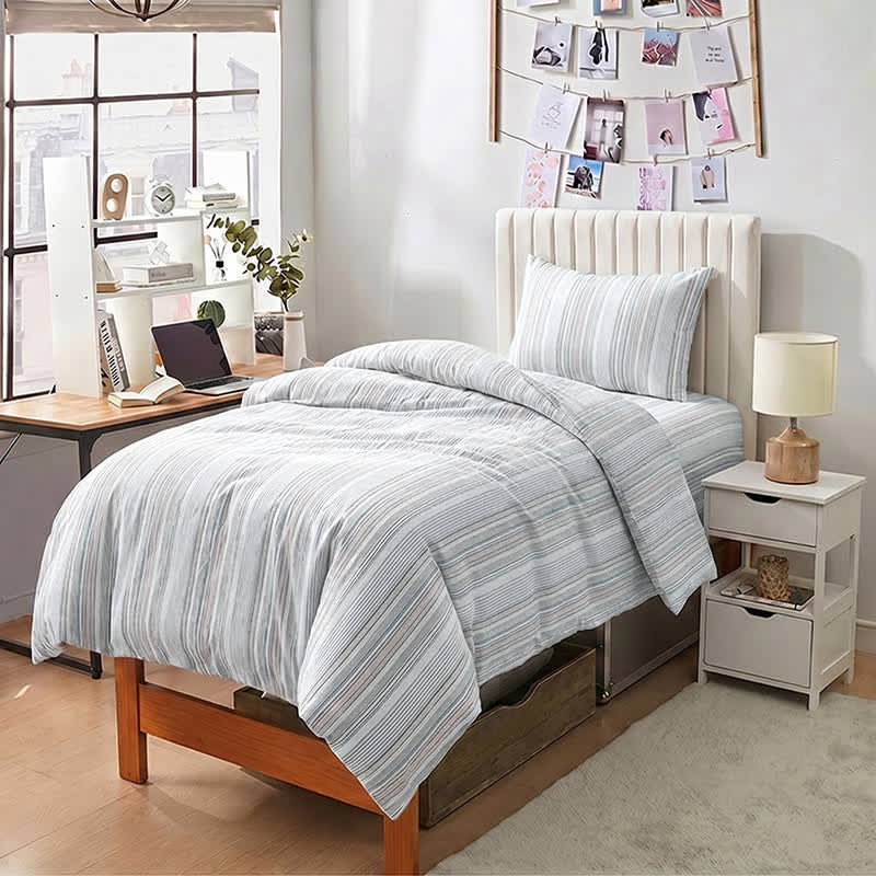 Ownkoti  Pastel Stripe Twin XL Dorm Bedding Set - image 6