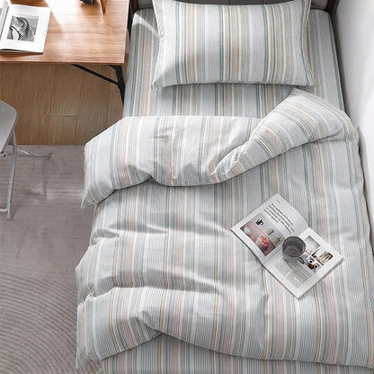 Ownkoti  Pastel Stripe Twin XL Dorm Bedding Set - Twin XL - Blue - 3-Piece Duvet Set - image 5