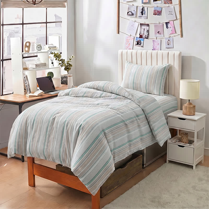 Ownkoti  Pastel Stripe Twin XL Dorm Bedding Set - image 16