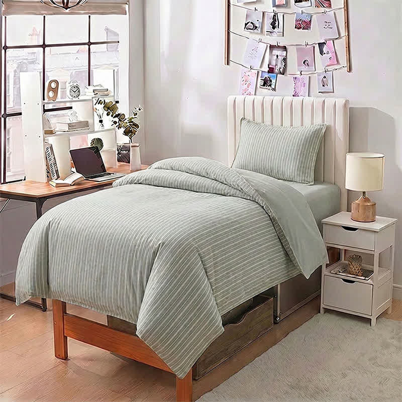 Ownkoti Nordic Stripe Cotton Twin XL Bedding Set - image 13