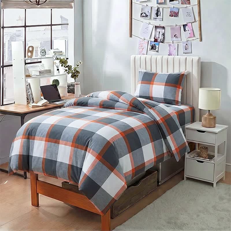 Ownkoti Modern Grey Plaid Twin XL Bedding Set - image 2