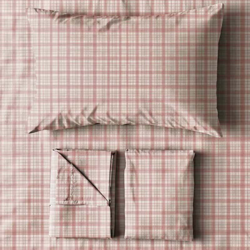 Ownkoti Soft Pink Plaid Twin XL Bedding Set - image 2