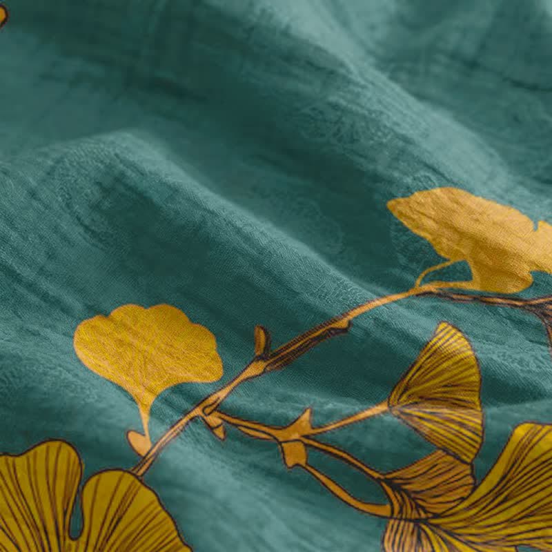 Ownkoti Ginkgo Leaf Tie Strap Maxi NightDress - image 3
