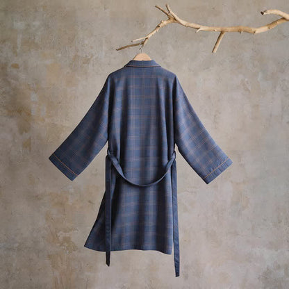 Ownkoti Unisex Style Plaid Cotton Bathrobe - image 2
