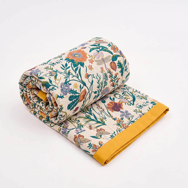 Ownkoti Meadow Bloom Cotton Muslin Reversible Quilt - image 0
