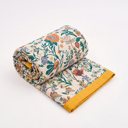 Ownkoti Meadow Bloom Cotton Muslin Reversible Quilt - image 0