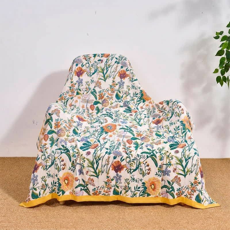 Ownkoti Meadow Bloom Cotton Muslin Reversible Quilt - image 4