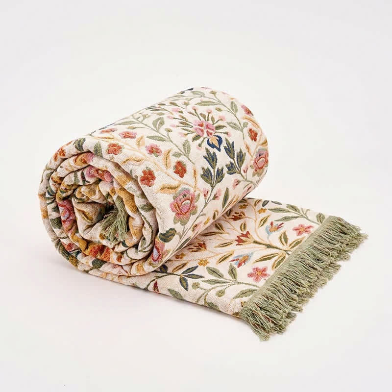 Ownkoti Floral Cotton Muslin Tassel Reversible Quilt - image 0