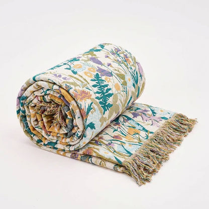 Ownkoti Muslin Botanical Tassel Reversible Blanket Quilt - image 0