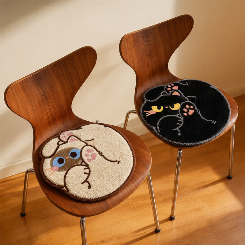 Ownkoti Curled Cat Faux Cashmere Seat Cushion - image 0