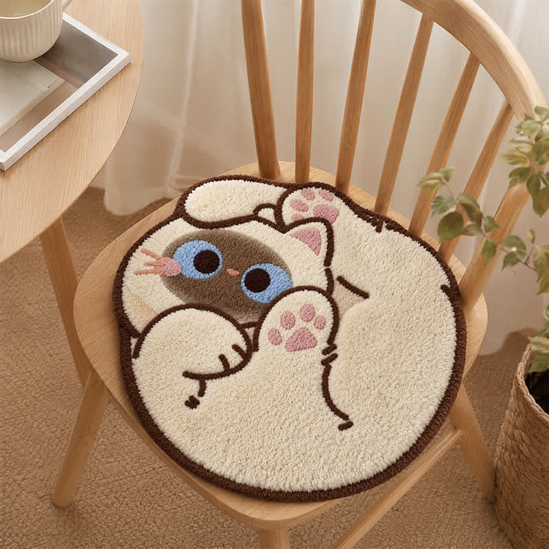 Ownkoti Curled Cat Faux Cashmere Seat Cushion - image 3