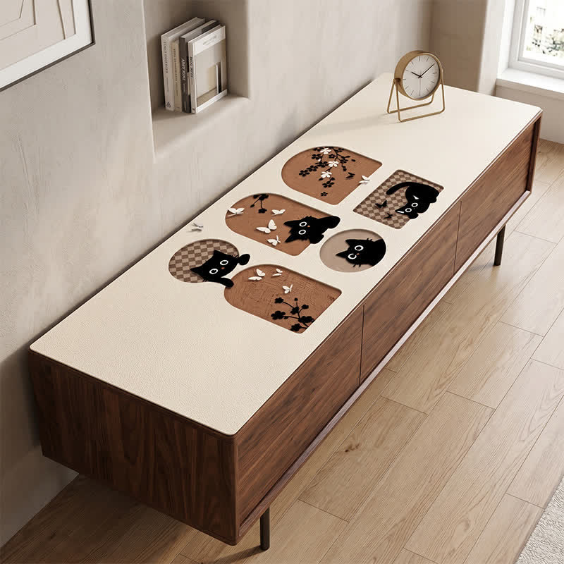 Ownkoti Whimsical Cat PU Leather Table Mat - image 2