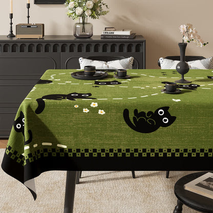 Ownkoti Playful Cat Garden Waterproof PVC Tablecloth - image 2